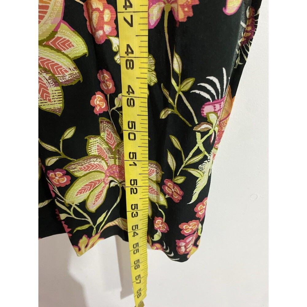J Jill Dress L Black Floral Maxi Modal Cottagecore Boho Vacation Side Slit NWOT - Picture 13 of 14